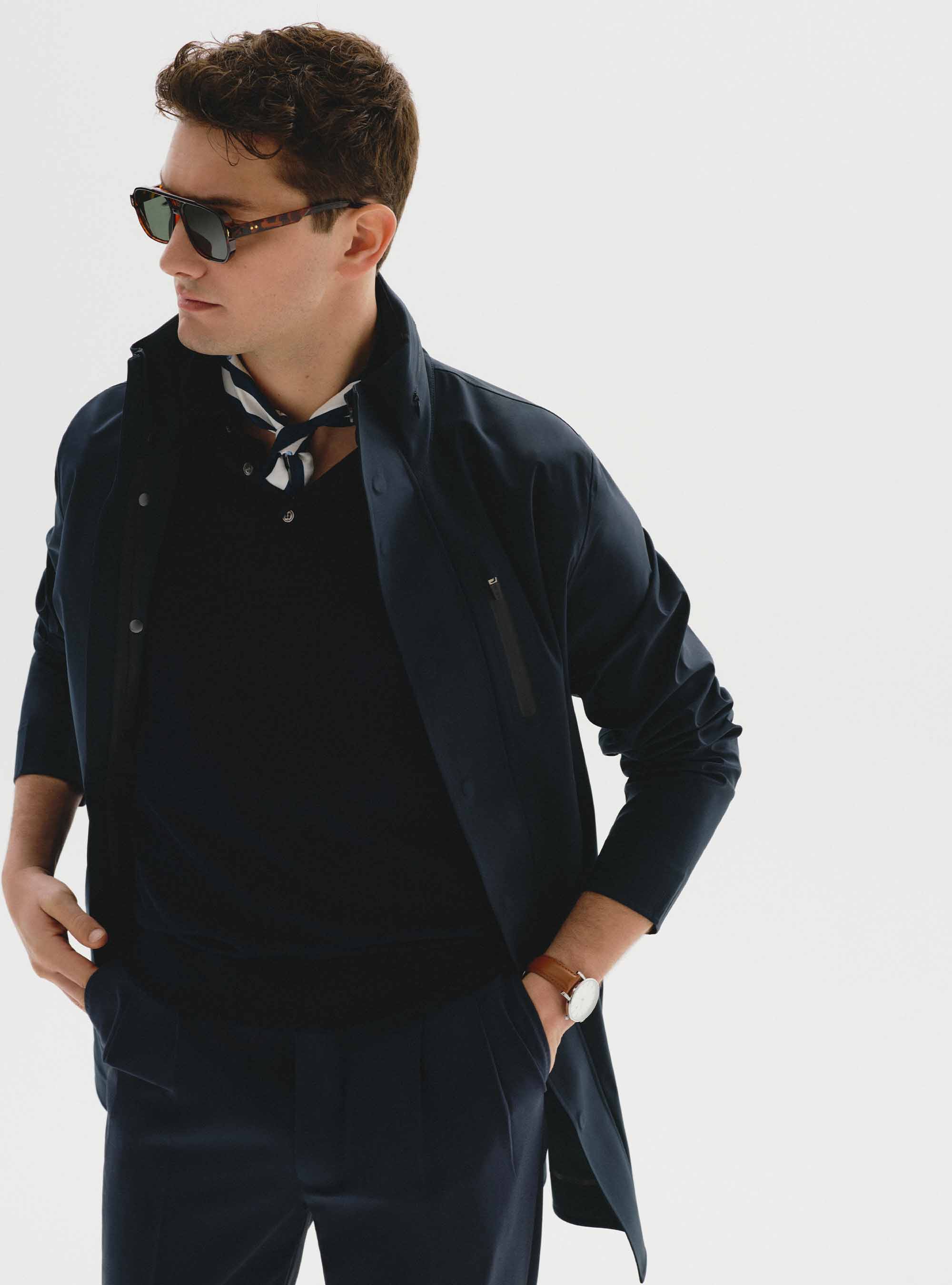 Technical blue and comfortable casual wear, 